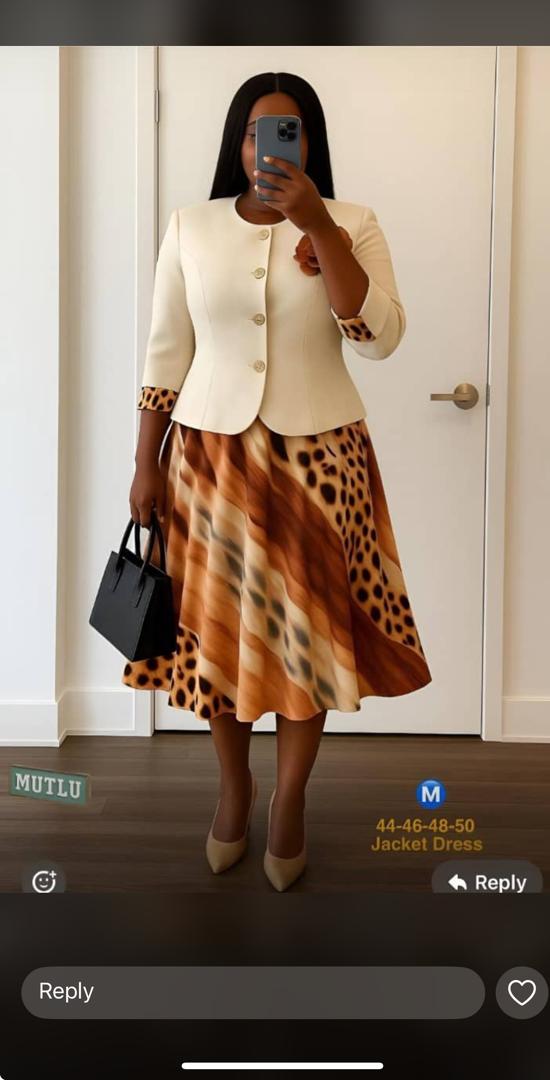 It’s a dress and jacket. Lovely work wear. Sizes 44. 46 . 50 available